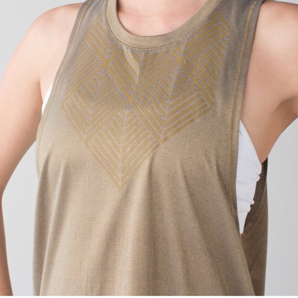 Lululemon Cardio Squad Tank Heathered Gold